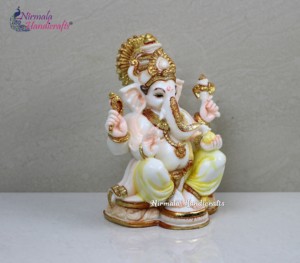 Figura de Resina Hecha a Mano del Dios Ganesha de Nirmala Handicrafts, Decoración Religiosa Tradicional para Mesa, Hogar, Templo, Diwali, Inauguración de Casa - Product Image 6