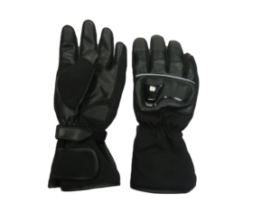 Gants de vélo pour homme en cuir noir, à doigts entiers, avec fermeture à boucle, imperméables, pour la conduite hivernale - Product Image 2