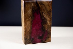 Burgundy Blaze <b>Keepsake</b> Case Scarlet Drift Wood Case Red Finish Artistic Storage <b>Box</b> For Jewelry organizer Resin Crafts - Product Image 3