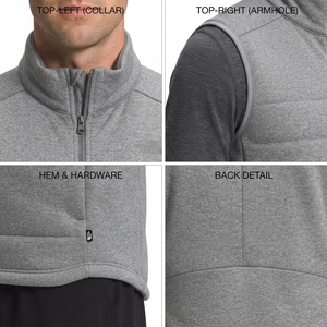 Gilet de course isolé gris chiné à fermeture éclair intégrale, personnalisable avec logo OEM - Product Image 4