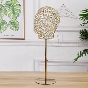 Nouveaux Mannequins à Tête en Fer avec Base en Bois, Têtes de Mannequin en Fil Métallique sur Pied - Product Image 3
