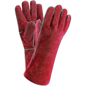 Gants de sécurité robustes en cuir de vachette pleine fleur, anti-chaleur, anti-étincelles, de protection industrielle, anti-coupure, antidérapants pour soudeurs - Product Image 3