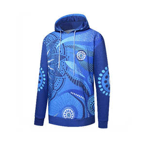 Men's Blue Mandala Dot Print <b>Zip</b> Up <b>Hoodie</b> Sublimation Casual Hooded Sweatshirt with <b>Pocket</b> - Product Image 3