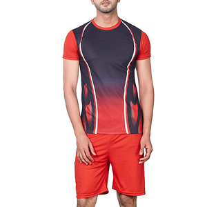 Ensemble 2 pièces décontracté pour homme : T-shirt à manches courtes coupe ample et short à cordon imprimé en coton tissé – Collection été - Product Image 5
