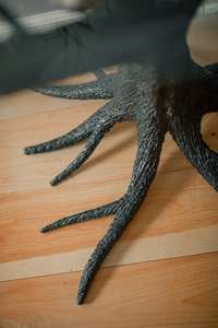 Table console de luxe en fer forgé faite à la main avec plateau en verre transparent, base sculpturale en métal en forme de racine d'arbre, meuble d'appoint pour entrée, couloir ou salon - Product Image 2