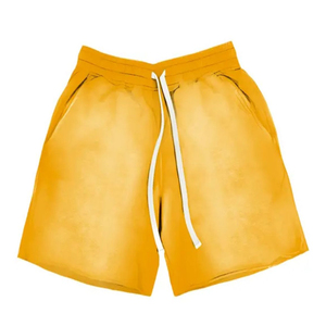 Stylish Effect Fleece Sweat <b>Shorts</b> Unisex <b>Elastic</b> <b>Waistband</b> Drawstring Casual Summer Beach Lounge Street Fashion <b>Shorts</b> - - Product Image 1
