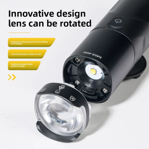 Lampe de vélo LED étanche 400 lumens, phare avant de vélo avec lentille rotative, lumière avant de vélo rechargeable, accessoires de vélo - Product Image 3