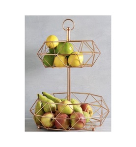 Cesta de frutas decorativa grande de hierro para almacenamiento de frutas frescas, organizador para el hogar, encimera de cocina, mesa de comedor, marca privada - Product Image 1