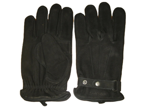 Gants d'hiver unisexes en cuir de vachette noir, design pleine main pour la conduite, avec doublure thermique en polaire pour temps froid - Product Image 3