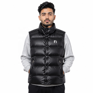 Men's Puffer Vest Custom <b>Quilted</b> Sleeveless Jacket Lightweight <b>Winter</b> Outerwear Stand Collar Men's Jackets Streetwear Wholesale - Product Image 1