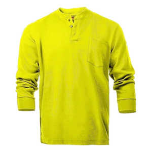 Medium Yellow FR Henley Style T-<b>Shirt</b> <b>Flame</b> Resistant Safety Clothing - Product Image 1