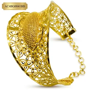 Diseño de lujo inspirado en África, brazalete tradicional, regalo de joyería, chapado en oro - Product Image 2