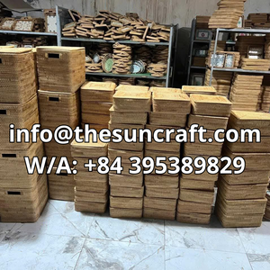 Handwoven Rattan Tray <b>Rustic</b> <b>Wooden</b> Serving Platter for Indoor Outdoor Use Sustainable Storage Gift Home Decor - Product Image 3