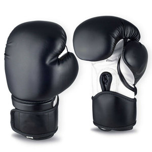 Gants de boxe en cuir blanc, noir et rouge personnalisables Econex Sports avec fermeture à enfiler pour l'entraînement des adultes - Product Image 2