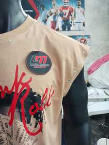T-shirt sans manches pour homme Long Mission Industry, imprimé avec un design photo, col rond, style streetwear, coupe classique, jersey en coton - Product Image 5