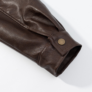 Veste en cuir légère pour homme, imperméable, respirante, col rabattable, veste de moto décontractée pour l'extérieur, vente en gros OEM - Product Image 6