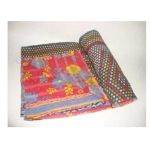最佳质量系列手工大号大号复古Kantha被子床上用品床罩波西米亚毯子