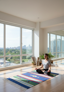 Tapis et chemins de table en peluche de coton faits main à motifs floraux, design moderne, lavables en machine, réversibles, pour la maison, le voyage et l'usage commercial. - Product Image 3