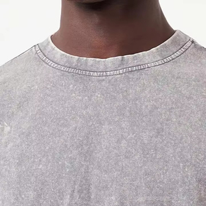 T-shirt Homme Respirant de Haute Qualité, Délavé à l'Acide, Style Streetwear, Logo Personnalisé, Coupe Oversize, Vintage, pour Hommes - Product Image 6