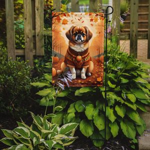 Épagneul tibétain automne jardin drapeau multicolore boîte aux lettres décoratif cour drapeau bannière Patio illustration pour parterres de fleurs petite taille - Product Image 2