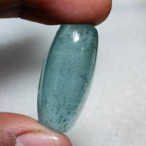 Aigue-marine naturelle bleue laiteuse, cabochon coussin allongé - Product Image 3