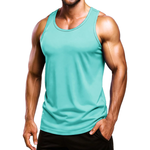 Camiseta sin mangas urbana para hombre, poliéster transpirable, tacto suave, ligera, para movimiento, corte limpio, textura fresca, elasticidad, uso diario, estilo moderno - Product Image 1