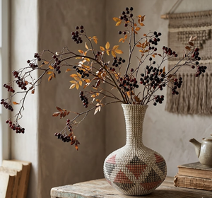 Jarrón Decorativo de Mimbre Tejido a Mano, Florero Geométrico de Mimbre para Mesa y Estante, Decoración Boho para el Hogar, Hecho en Vietnam - Product Image 6