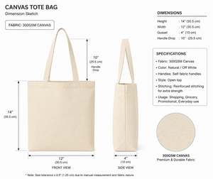 <b>Canvas</b> Tote <b>Bag</b> Solid Color Open Top Minimalist Style All Seasons <b>Large</b> Capacity Shopping <b>Bag</b> with Custom Logo - Product Image 2