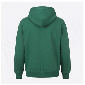 Sudadera con Capucha Verde para Hombre, Cierre de Cremallera, Corte Regular, Felpa Francesa de Algodón, Estilo Casual para Otoño, Bolsillo Frontal con Logotipo - Product Image 2