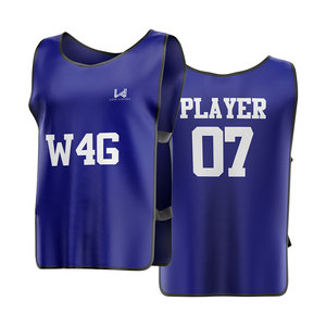 Custom Printed Front Men's Soccer Bib Shirts 100% Polyester Anti Bacterial Moisture Wicking Quick Dry Breathable Sublimated - Product Image 3