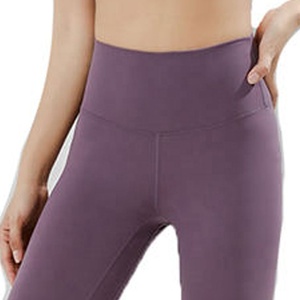 Couleur unie personnalisée pour dames Gym Fitness Active Wear extensible Yoga collants pantalon pleine longueur Legging pour les femmes - Product Image 6