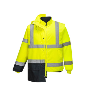 Uniforme de Seguridad Vial Reflectante Fluorescente de Alta Visibilidad Personalizado, Impermeable, de Poliéster, para Trabajo Nocturno, Profesional - Product Image 3