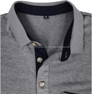 Polo de manga corta para hombre, camisa clásica informal de algodón con cuello de verano, Camiseta básica de color sólido con botones y bolsillo - Product Image 2