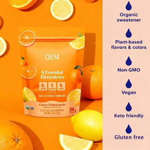 Polvo Electrolítico OEM ODM, 6 Electrolitos (Ca, Cl, Mg, P, K, Na), Sin Gluten, Sin OMG, BRC ISO22000, 20 Porciones - Product Image 3