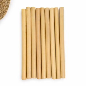 Eco Friendly <b>Bamboo</b> Disposable <b>Straws</b> Round Drinking <b>Straws</b> 200 mm 6 mm for Party Restaurant Beverage Service - Product Image 1