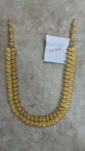 ชุดสร้อยคอทองคำแท้ 22K ลายวัด |   เครื่องประดับเจ้าสาวแบบดั้งเดิมของอินเดีย |   งานฝีมือเคลือบทองโบราณแบบแฮรัม - Product Image 3