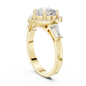 Anillo de Compromiso de Lujo con Corte Corazón de 2 Quilates, Cultivado en Laboratorio, con Halo, Oro de 10K, 14K, 18K, Certificado IGI, Diamante VVS VS DEF, para Aniversario o Boda - Product Image 3