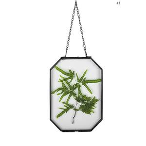 Cadre photo vintage octogonal en métal et verre, à suspendre au mur, double vitrage, pour fleurs séchées pressées, œuvres d'art, décoration intérieure - Product Image 1
