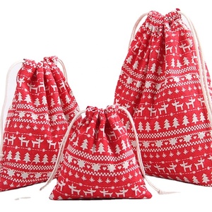 Bolsa de Navidad con cordón de algodón grande, novedad de 2022, saco de Papá Noel con función reciclable para regalos de dulces y pegatinas - Product Image 1