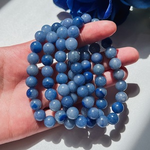 Natural Blue Aventurine Ball-Shaped <b>Beaded</b> <b>Bracelet</b> for Healing Reiki Energy Jewelry Gift 8mm Wholesale - Product Image 5