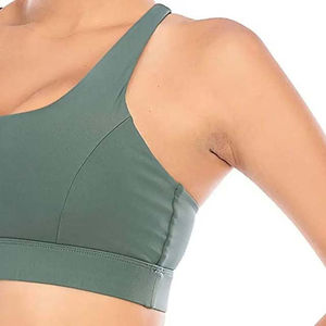 Soutiens-gorge de sport pour femmes à maintien élevé, bretelles croisées, séchage rapide, coussinets amovibles, style côtelé, en Spandex/Coton, pour la gym et le yoga, vente en gros - Product Image 2