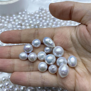 Perlas Sueltas Naturales de Agua Dulce, Tipo Edison, Blancas, de 9-11 mm, con Luz Intensa, Forma Barroca Irregular, Redondas, Tipo Espejo - Product Image 3