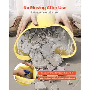 Lot de 2 bacs de 5 gallons en silicone robuste bleu et jaune pour mortier, béton, peinture et époxy, réutilisables - Product Image 2