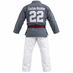 Uniforme de Entrenamiento de Jiu Jitsu Personalizado con Letras Bordadas, Cuello Envolvente y Pantalones de Artes Marciales a Juego, OEM - Product Image 3