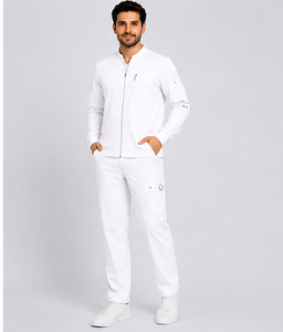 Blouse médicale grande taille pour homme, fermeture éclair intégrale, manches longues, uniforme d'hôpital, coupe confortable, tenue de travail pour médecins et infirmiers, logo personnalisé - Product Image 3