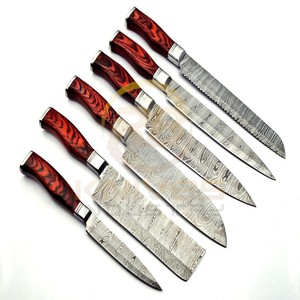 Premium Handmade Damascus Kitchen <b>Knife</b> <b>Set</b> Professional Chef <b>Knives</b> With Luxury Wood Handle OEM Custom - Product Image 3