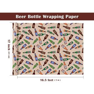 Mini Rotolo di Carta da Regalo per Birra da 17 Pollici x 16,5 Piedi per Bottiglie, Ideale per Feste di Compleanno Maschili e Decorazioni - Product Image 3