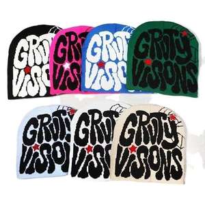 Wholesale Jacquard Knit Letter Print Beanie Hat with Star Design Streetwear Hip Hop Graphic <b>Cap</b> <b>Winter</b> Warm Fashion Unisex - Product Image 1
