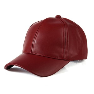 Gorra de Béisbol Unisex de Cuero PU, Color Sólido, 6 Paneles, Ajustable, Estilo Casual, para Adultos - Product Image 1
