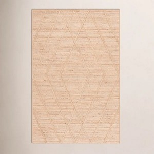 Tapis en jute tressé à la main, réversible, à poils plats, écologique, respirant, antidérapant, en fibres naturelles, style farmhouse bohème pour salon - Product Image 2